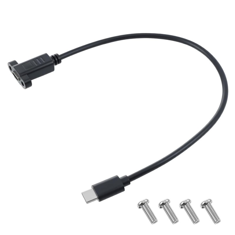 USB Type C Male to Female Cable, USB Type C 3.1Panel Mount Adapter Cable 10gbps
