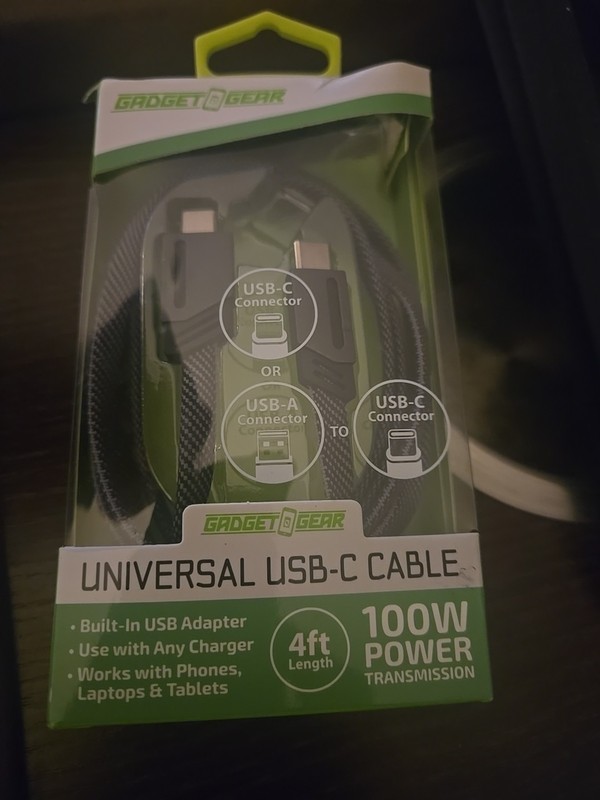 Gadget Gear USB-C Cable 4ft 100w Power
