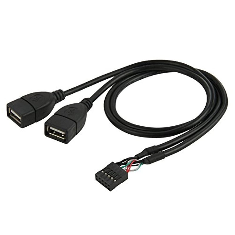 USB 2.0 Front Panel Header 9/10Pin 1 Male to 2 USB 2.0 Female Y Splitter Main…