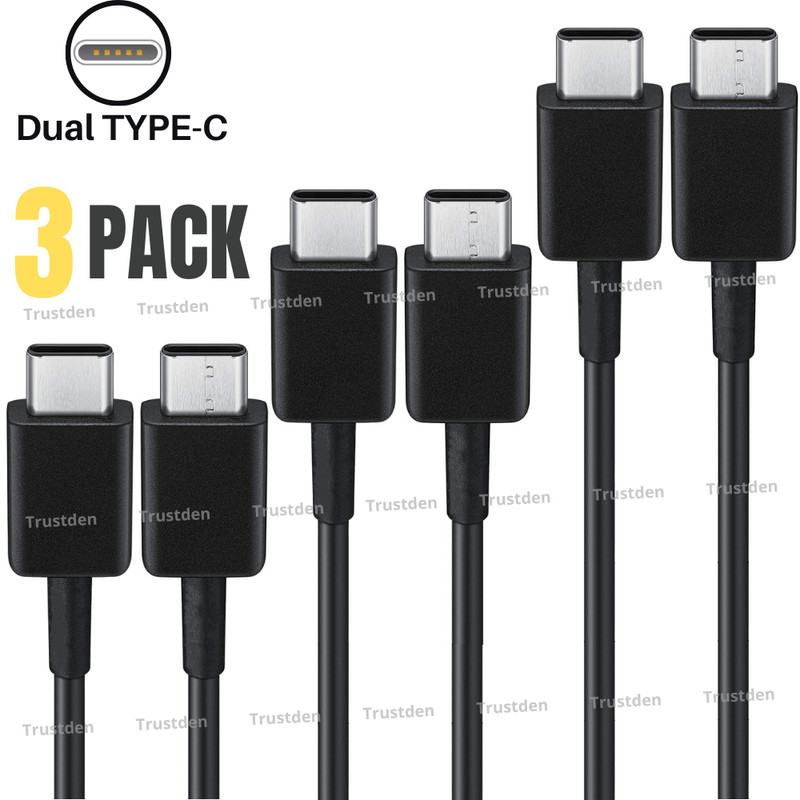 3Pcs USB-C Type-C Cable PD Fast Charger For Android Samsung Galaxy Charging Cord