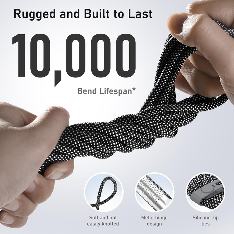 USB C to USB C Cable 6.6ft 240W, 180°Rotating USB C Cable Braided Type C Char... gallery