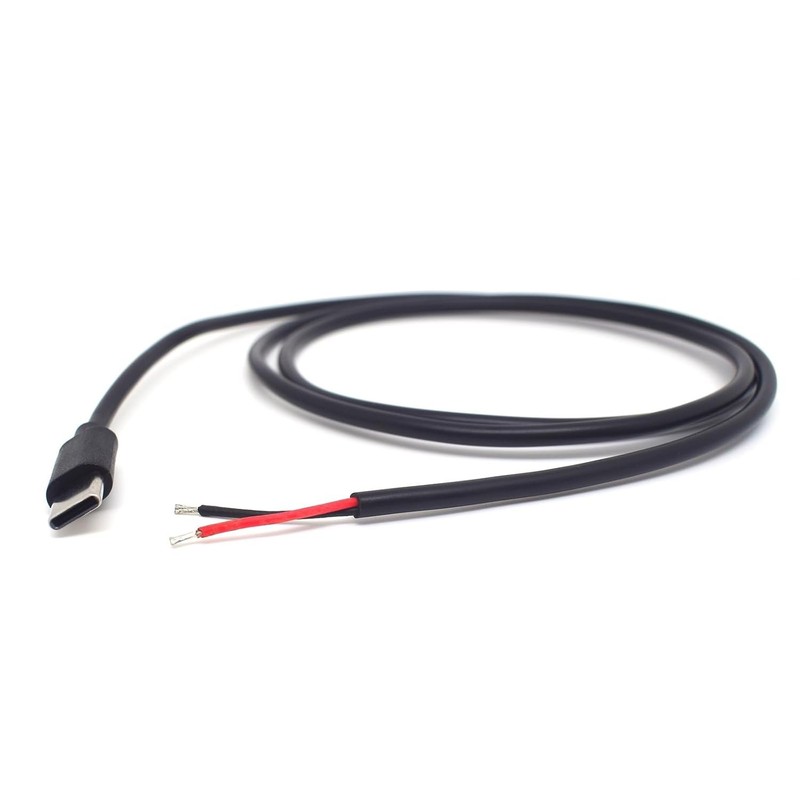 1M/3.3FT 22AWG USB Type C Male Pigtail,5V 3A USB C to 2 Pin Bare Wire Open En... gallery