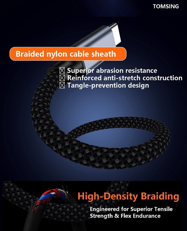 100W Max 2 in 1 USB to USB Cable,4FT，Fast Charging for iPhone 16/16 Max/15 Se... gallery