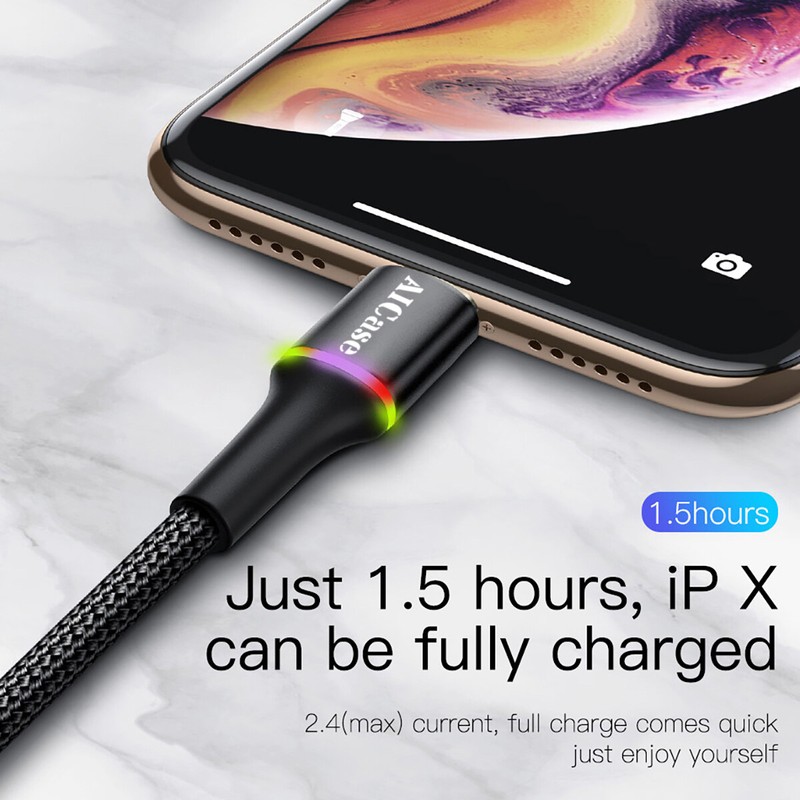 iPhone to USB Charger Cable LED Charging Cord for iPhone 14 13 Pro Max 12 11 X 8 gallery