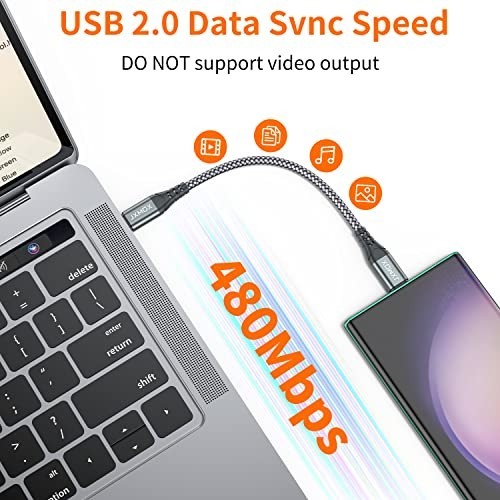 2 Pack 1FT USB-C to USB-C Cable 60W Fast Charging Type C Short Charger Cord Grey gallery