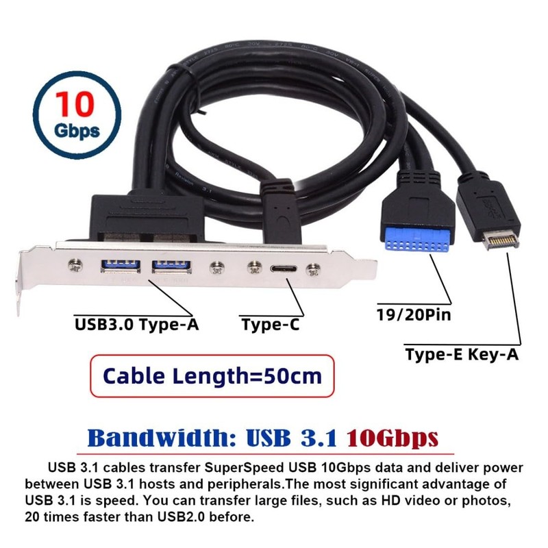 USB 3.0 Front Panel Header 19/20Pin & -to 2 USB 3.0 & USB Female Chassis Back... gallery