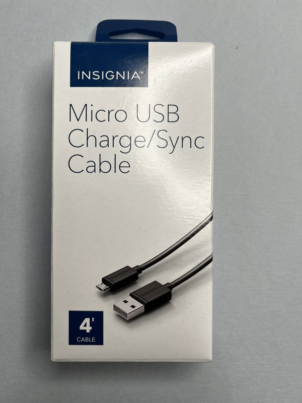 Insignia 4’ Black Micro-USB Charge/sync Cable For Smartphones & Tablets
