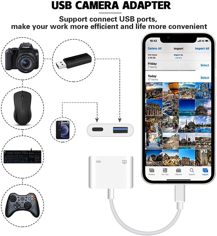 Fits New iPhone iPad iPod USB OTG / Headphone / Camera Adapter For Apple gallery