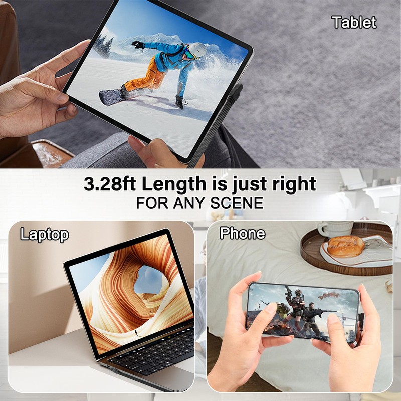 1M 90 Degree USB C To C Cable Type C Flat Cord Right Angle To Female Adapter gallery