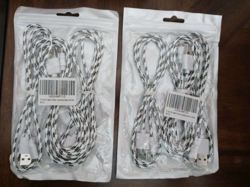 2Pk for 6 TT-WISH CABLE & More.Black & White.New