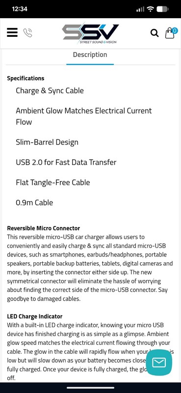 Scosche StrikeLine Flo - Charge & Sync Cable w/Flowing Charge LED for Micro USB gallery