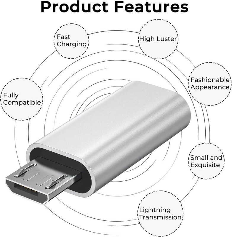 Vanjua 2 Pack Micro USB to USB C Adapter, Data Transfer Adapter, for Galaxy S7/S gallery