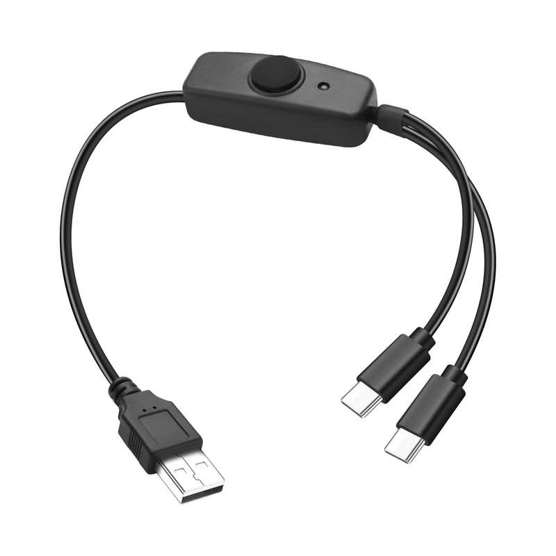 2 in 1 USB to Dual USB C Charging Cable,USB2.0 to 2XType C Switch Power Cable…