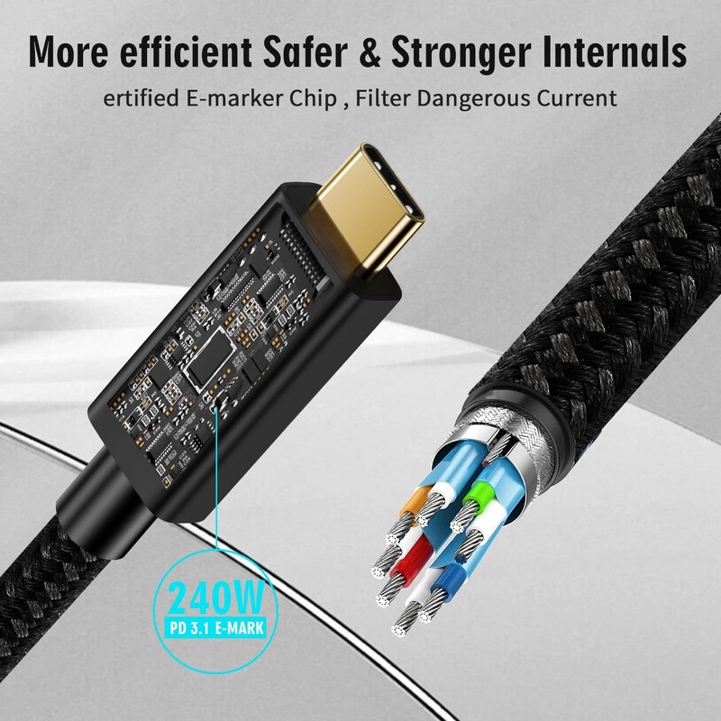 USB4 Cable with Thunderbolt 5 Cable 240 W Charging Cable 80 Gbps Data Cable g... gallery