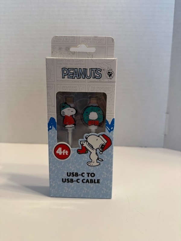 Peanuts Snoopy 4Ft USB C To USB C Charging Cable Devices Phone Charger 75 Years