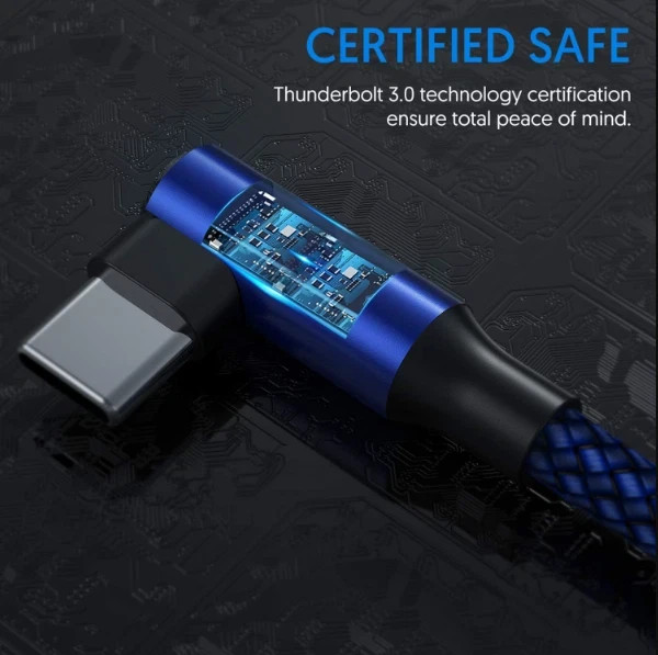 USB C Cable 90 Degree Right Angle [2 Pack 6.6FT] Fast Charging USB A to Type C gallery