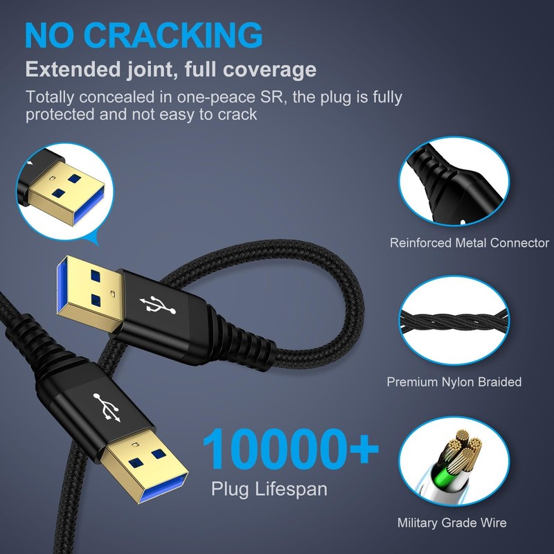 USB to USB Cable 6FT, 2 Pack USB-A to USB-A Cord Male to Male USBCable Double... gallery