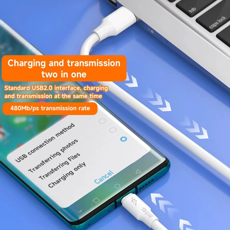 New Bold USB Type C Cable 120W 10A 10A Fast Charging Wire Mobile Phone USB Charg gallery