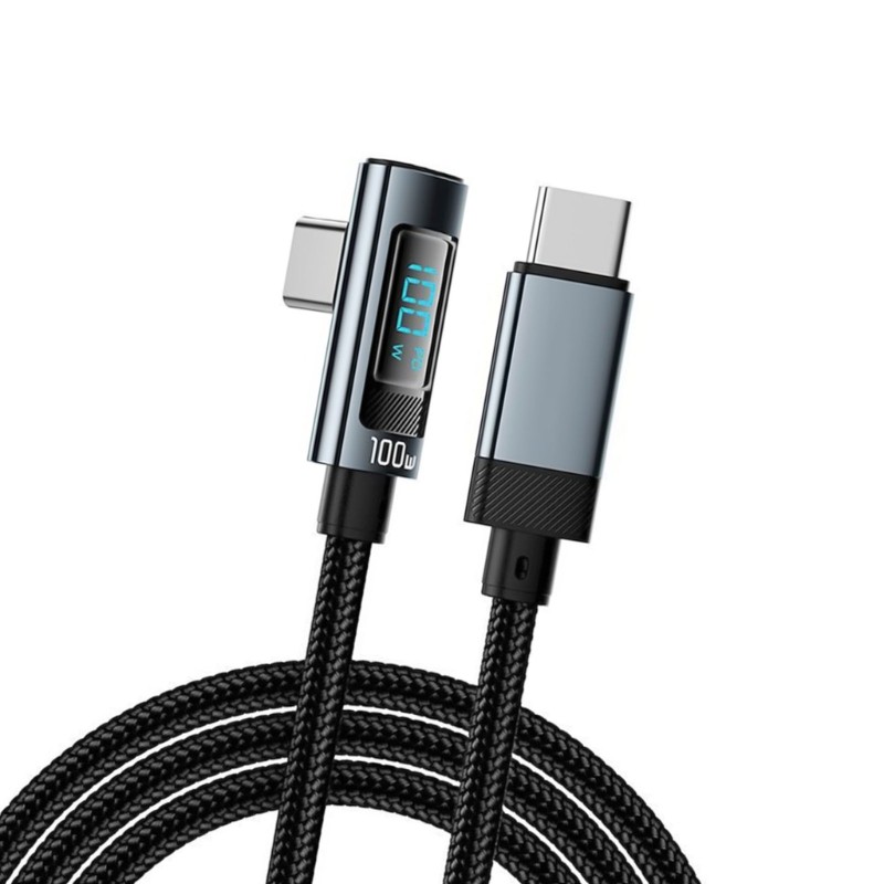 Bendable USB C Cable 100W Power Delivery with LED Screen for Type C Devices gallery