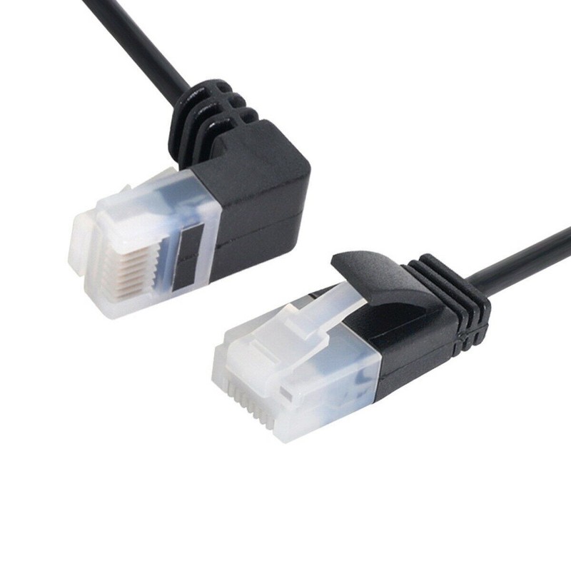 Ultra Slim Cat6 Ethernet Cable RJ45 Down Angled to Straight UTP Network Cable gallery