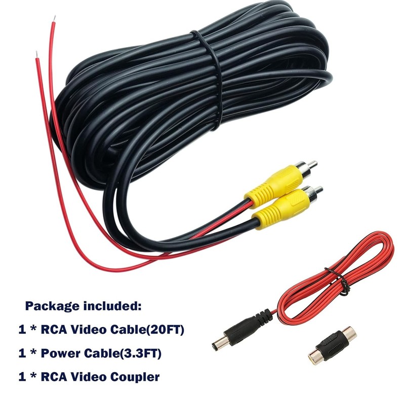 Cable Camara Reversa RCA 20FT Macho a Macho Video Audio Extension Coche gallery