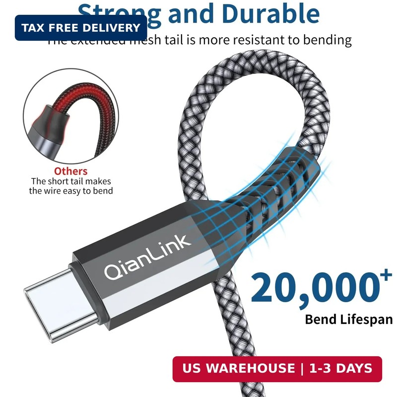 Android Auto USB Cable 1.5FT, Car Carplay 3A Fast Charging USB C Cord, 10Gbps Da gallery
