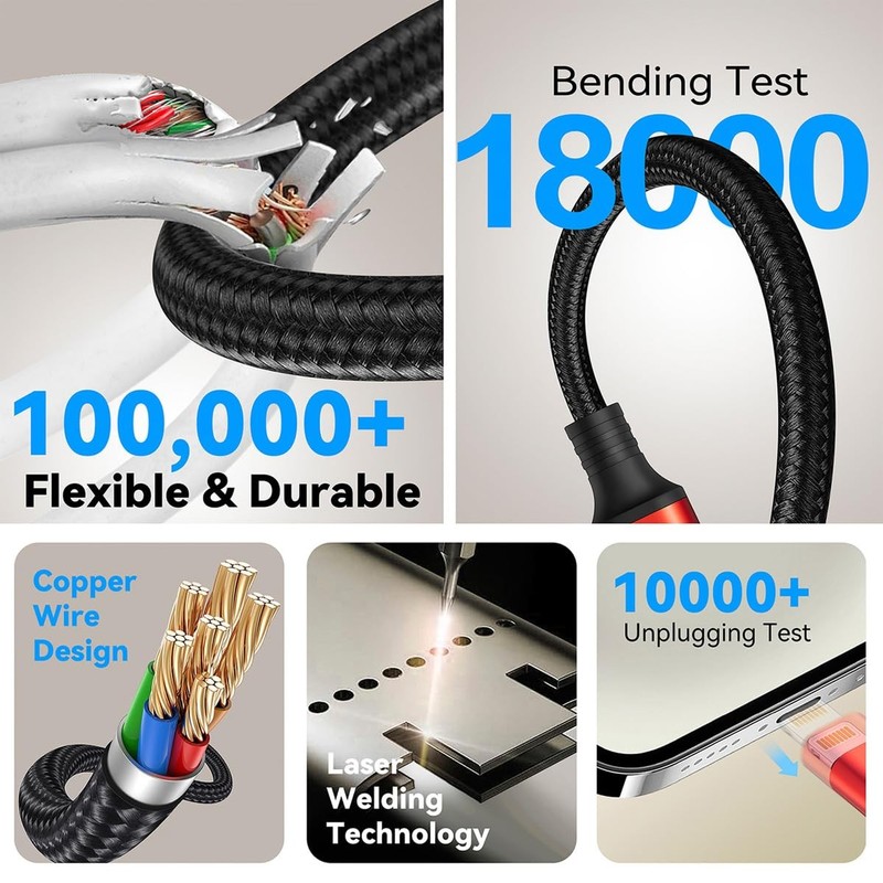 2 Pack 6FT Multi Charging Cable 6 in 1 Fast Phone Charging Cord Charger Wire gallery