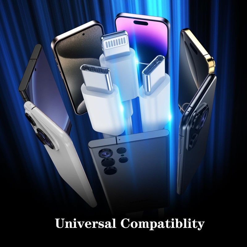 2 in 1 USB to USB /Lightning Cable for iPhone 17 16 15 14 13 12 11 XS XR X, 2... gallery