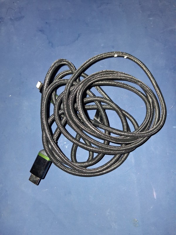 Braided Nylon USB-C to Apple Charging/Data Sync Cable 10ft Black iPhone gallery