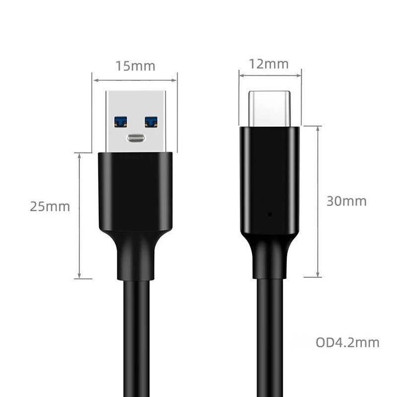 USB 3.2 Gen2 USB A to USB C Cable 10Gbps 3A 60W Fast Charge SSD Data Transfer gallery
