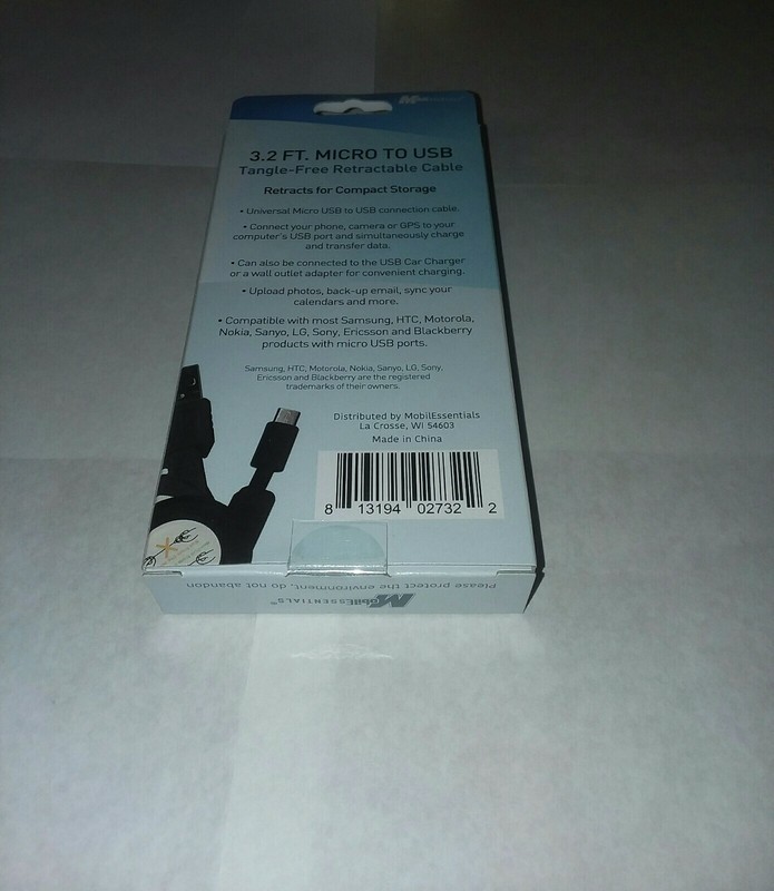 Lot of 2 MobilEssentials Charge & Sync 3.2 FT Micro USB Cable New! gallery