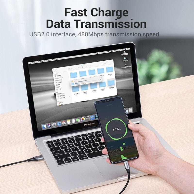 New Vention USB 2.0 to Type-C Cable Data Transfer 480Mbps Fast Charging 1m 2m 3A gallery
