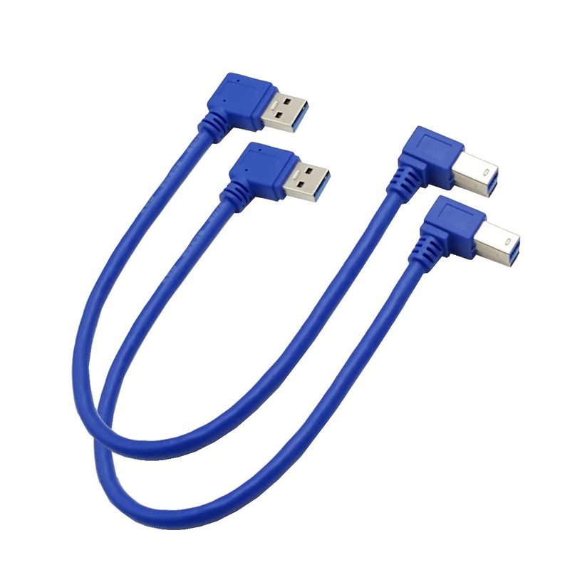 Angled USB 3.0 Printer Cable 2Pack 1 ft / 30cm SuperSpeed USB 3.0 A Male Plug…
