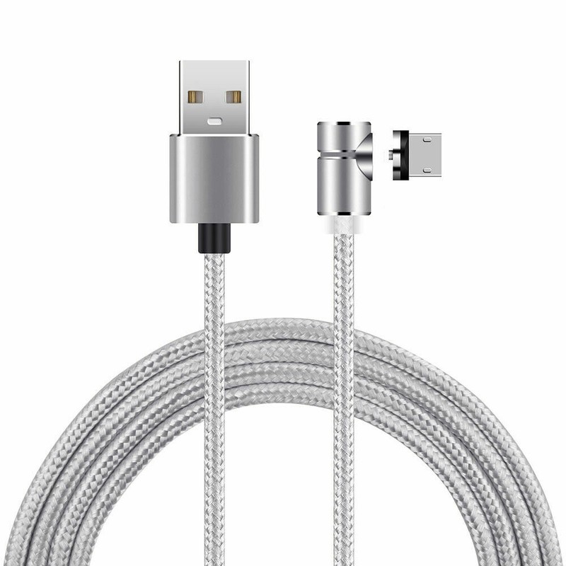 90° L-Shape Absorption Cable Charger 3in1 Fast Magnetic Charging-SILVER