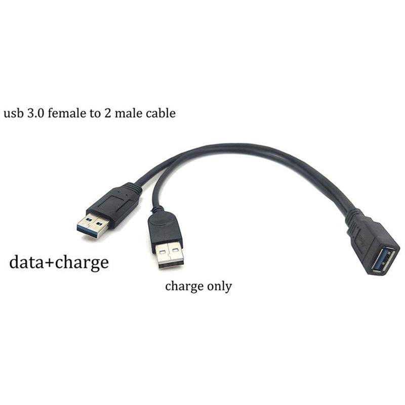 USB 3.0 Female to Dual USB Male Extra Power Data Extension Cord Adapter Split... gallery