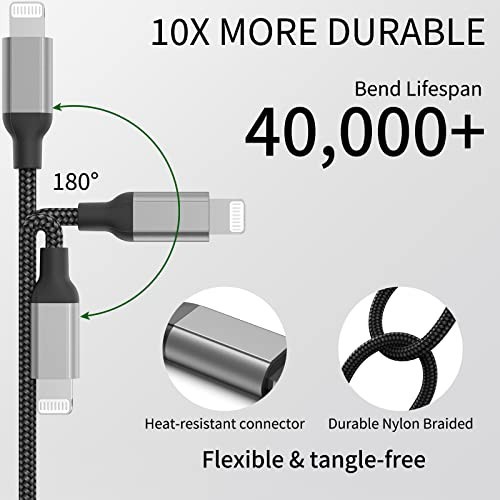 USB C to Lightning Cable 1Ft, 2Pack Short Iphone Charger Cord Mfi Certified Brai gallery