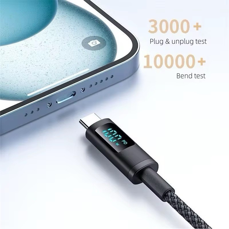 100W USB-C Charging cable| Digital Display | Compatible With IPhone Samsung gallery