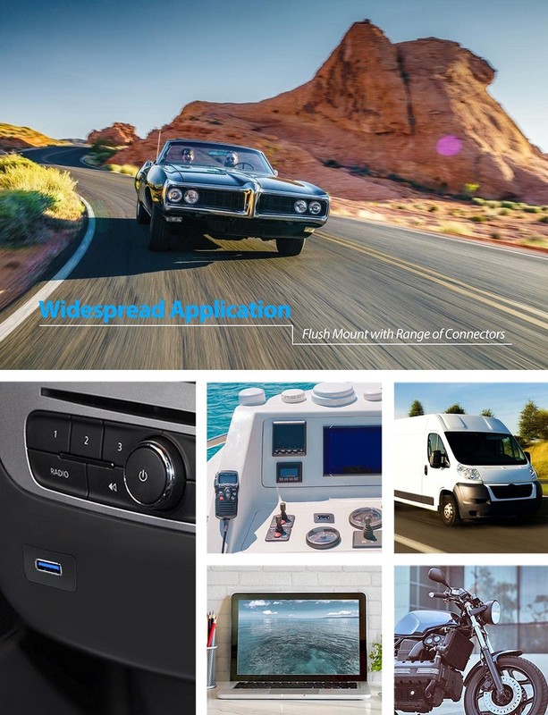 USB3.0 Square Flush Mount - 1M 3ft USB 3.0 Extension, Dash, Panel Mount Cable... gallery