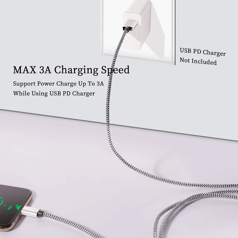 5-Pack 6FT Nylon Braided USB-C Cables – 3A Fast Charging for Samsung Galaxy gallery