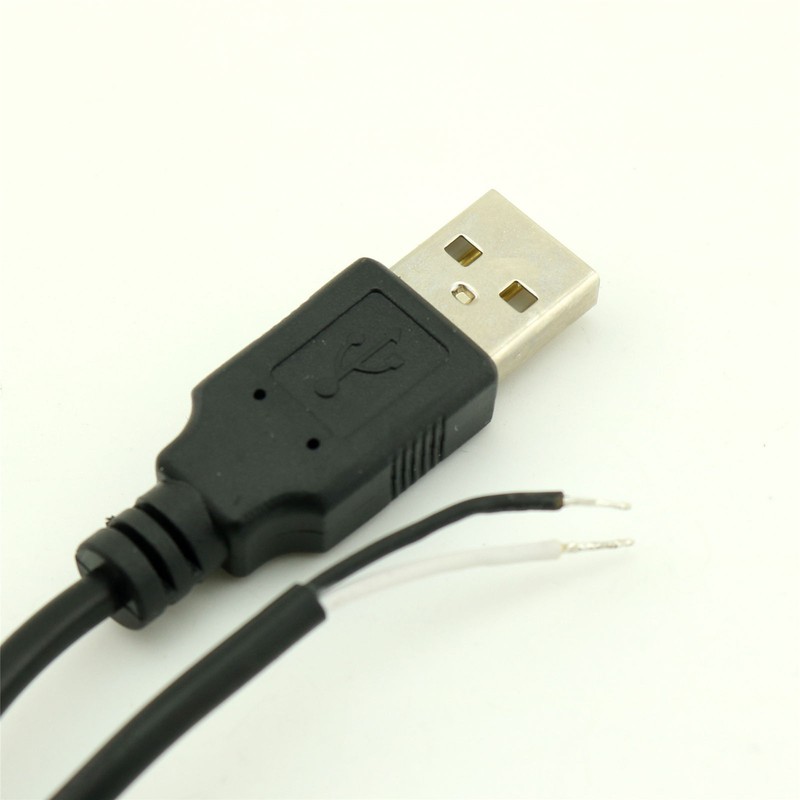 1x USB 2.0 A Male Plug 2 Pin 2 Wire Power Charge Cable Cord Connector DIY 3FT