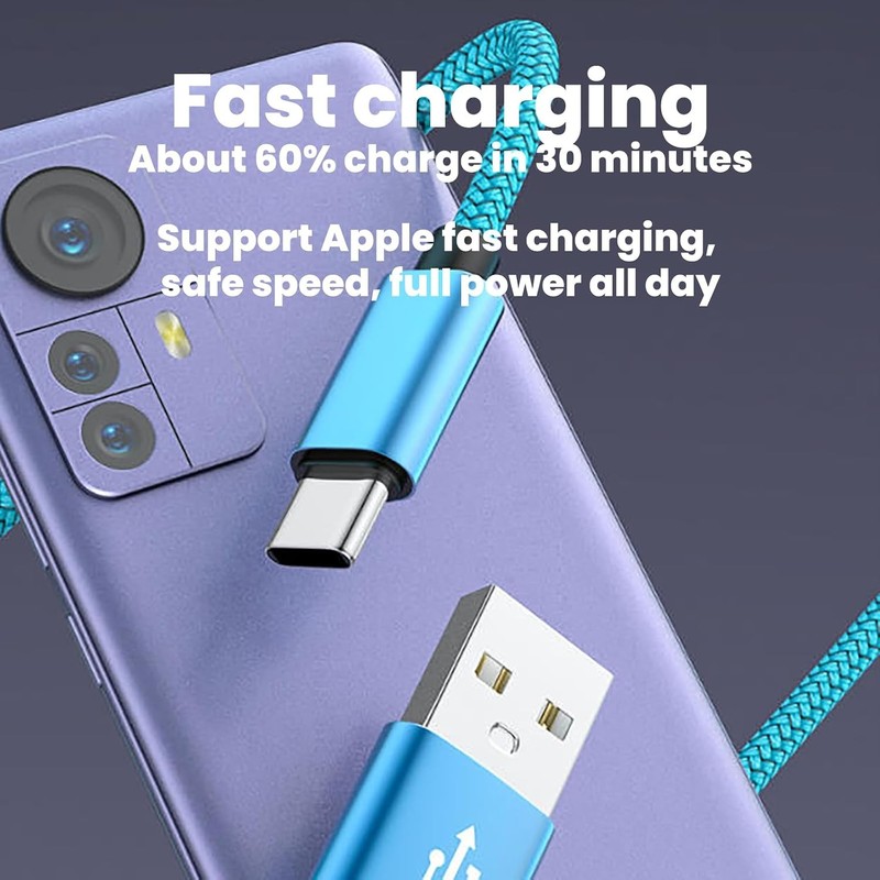 1pc 1/2/3M Cable Cord Compatible USB A to USB C Cable for Phone Cable Charger gallery