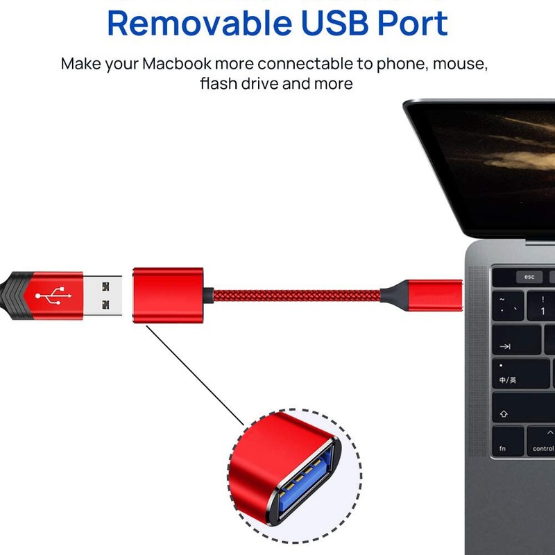 2pcs USB-C Type C Male to USB 3.0 Type A Female OTG Adapter Converter Cable Cord gallery