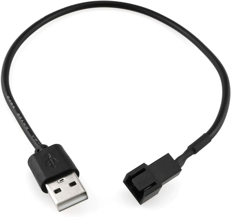 USB to 3Pin Cable 2PCS 30Cm/12Inch USB to 3-Pin PWM 5V USB Sleeved Fan Power Ada gallery