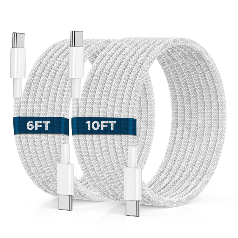 USB to USB Cable 6FT+10FT 2Pack 60W iPhone 17 16 15 Charger Cord Long to Cabl…