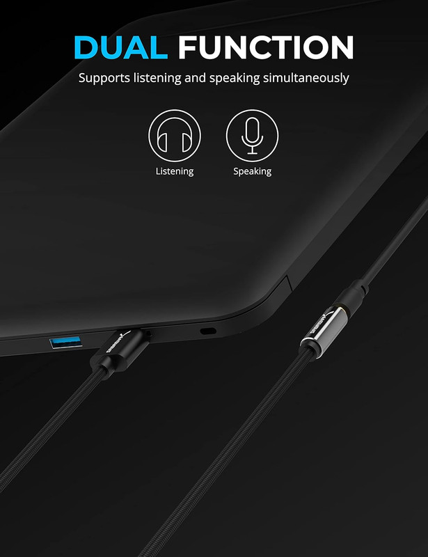USB Type a to 3.5Mm Dual Function Audio Jack Active Adapter 20" Cable (CB-UA35) gallery
