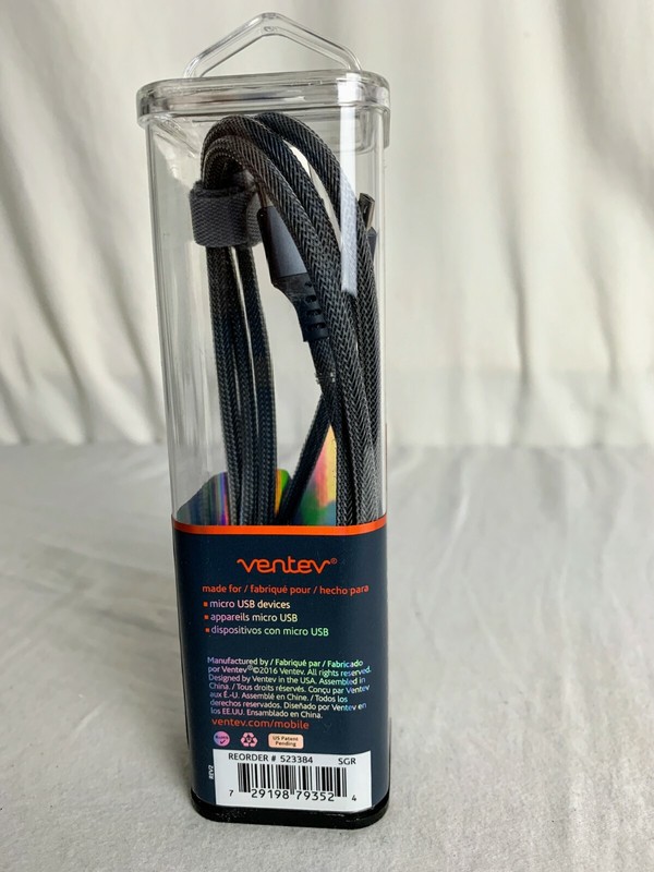 Ventev 4 ft. Chargesync Alloy Micro USB Cable in Gray #52384 gallery