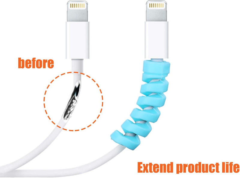 24 Pcs Charger Cable Protector,Silicone Flexible Cable Saver,Spiral USB Mouse Wi gallery