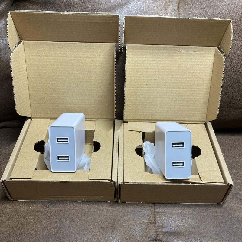 Universal Dual Port 24W Foldable Plug USB A Wall Charger Adapter by Amazon 2 Pk