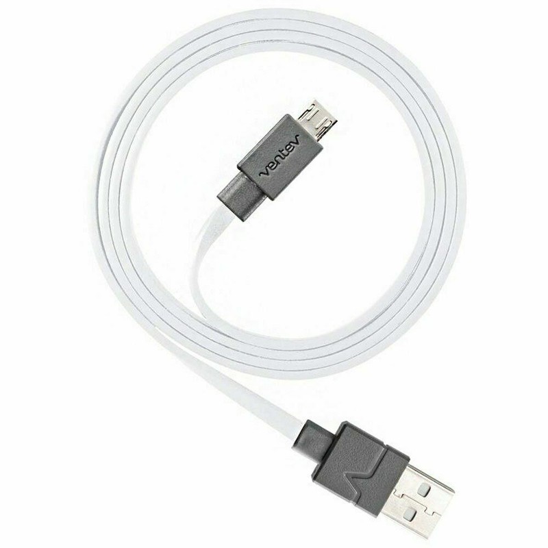 2 – Pack!! Ventev 506115 3-Feet Chargesync Micro USB Flat Cable in White