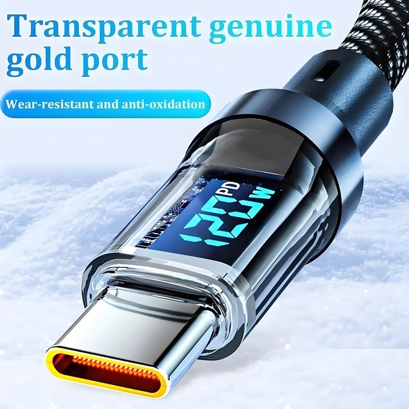120W Super Fast USB Type-C Charging Cable Braid Phone Charger Lead Display USB-C gallery